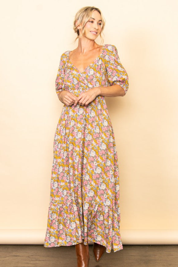 Floral reversible maxi dress 