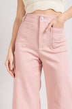 Dusty pink wide leg utility pocket pants
