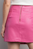 Hot pink pleather mini skirt (back)