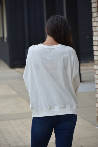 Patchwork Pumpkin Bow Graphic Sweatshirt