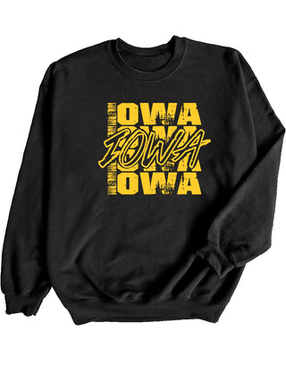 Iowa Stacked Graphic Game Day Crewneck Sweatshirt