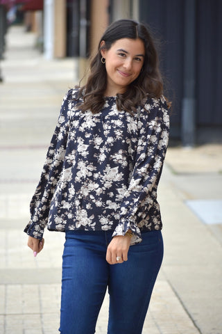 Midnight Garden Floral Blouse
