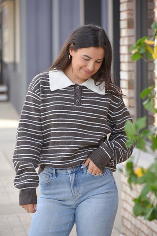 The Classic Striped Polo Sweater