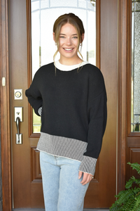 Kaeli Striped Hem Sweater