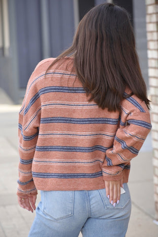 Graham Oversized Striped Button-Down Cardigan