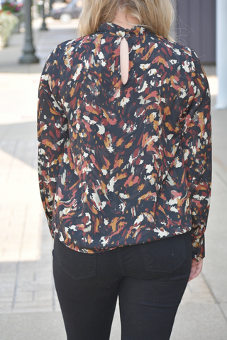Eden Mock Neck Print Top