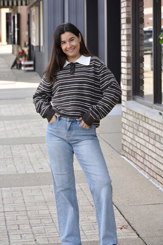 The Classic Striped Polo Sweater