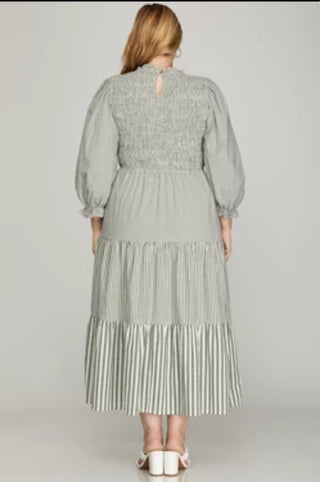 Alston Smocked Top Tiered Midi Dress