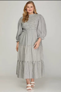 Alston Smocked Top Tiered Midi Dress