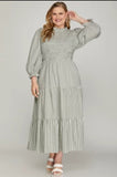 Alston Smocked Top Tiered Midi Dress