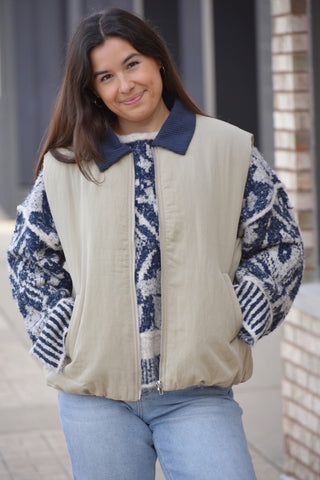 The Heritage Oversized Khaki Vest
