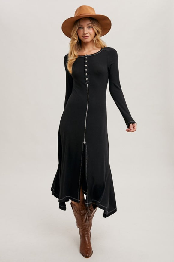Barnsley Button Down Slit Midi Dress