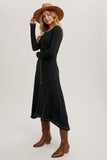 Barnsley Button Down Slit Midi Dress