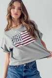 Blaire American Daisies Cropped Graphic Tee