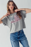 Blaire American Daisies Cropped Graphic Tee