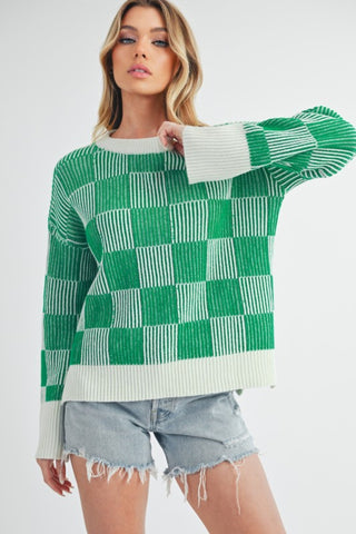 Blakely Checked Pullover Sweater - urbanity online and boutique