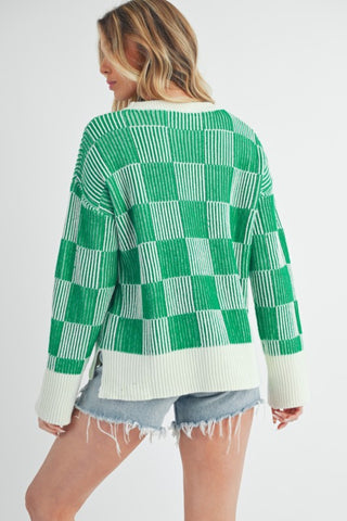 Blakely Checked Pullover Sweater - urbanity online and boutique