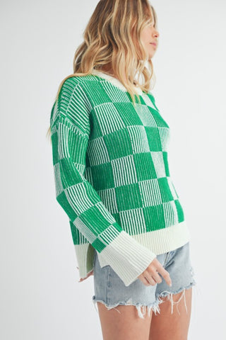 Blakely Checked Pullover Sweater - urbanity online and boutique