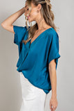 Blouse Satin V-Neck Top