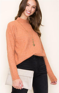 Mock neck pullover sweater
