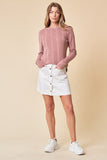 Rose brush-knit cozy top