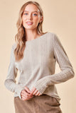 Beige brush-knit cozy top