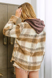 Cozy brushed plaid hoodie back