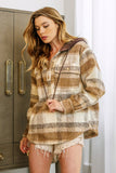 Brushed plaid hoodie