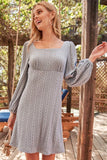 Powder blue cable knit sweater dress