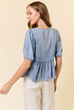 Cali Bow Tie Peplum Shirt