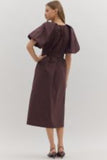 Cassia Solid Midi Dress