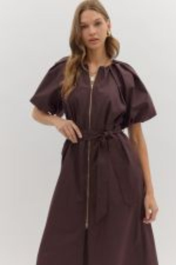 Cassia Solid Midi Dress