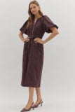 Cassia Solid Midi Dress