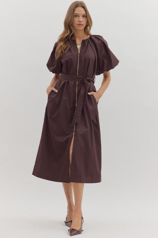 Cassia Solid Midi Dress