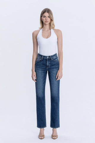 Celest High Rise Straight Jeans