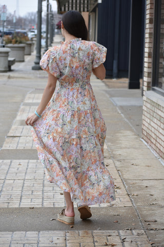 Cora Floral Print Maxi Dress