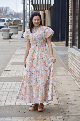 Cora Floral Print Maxi Dress