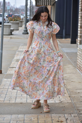 Cora Floral Print Maxi Dress
