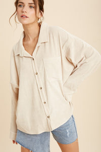 Corduroy One Pocket Shacket