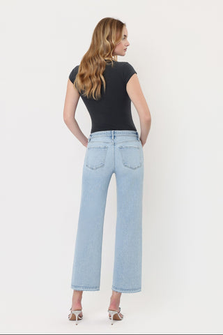 The Raw Edge Crop: Mid-Rise Slim Wide-Leg Jean