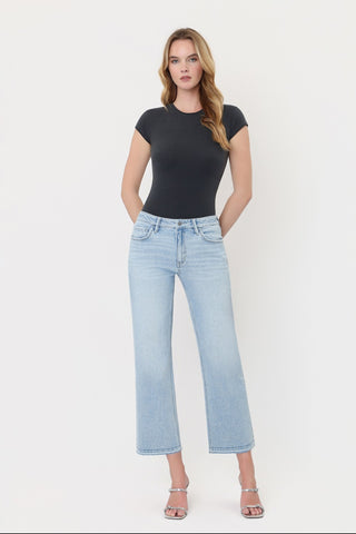 The Raw Edge Crop: Mid-Rise Slim Wide-Leg Jean