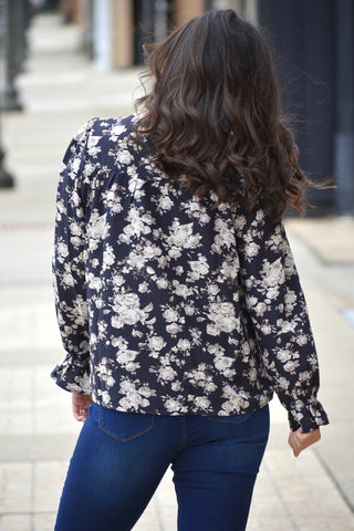 Midnight Garden Floral Blouse