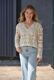 Beige crochet cardigan