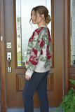 Floral jacquard sweater