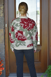 Floral jacquard sweater