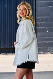 Fringed Oversized Denim Shacket