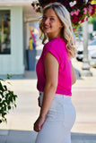 Cuffed Short Sleeve Top