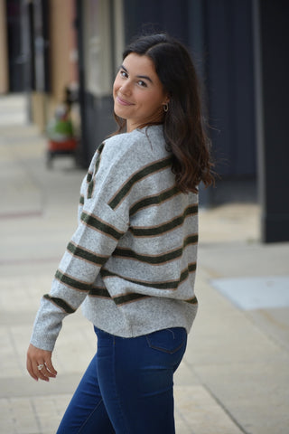 The Autumn Archive Oversized Striped Crew Neck – Heather & Olive