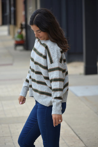 The Autumn Archive Oversized Striped Crew Neck – Heather & Olive