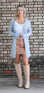 Daphne Ribbed Duster Open Cardigan